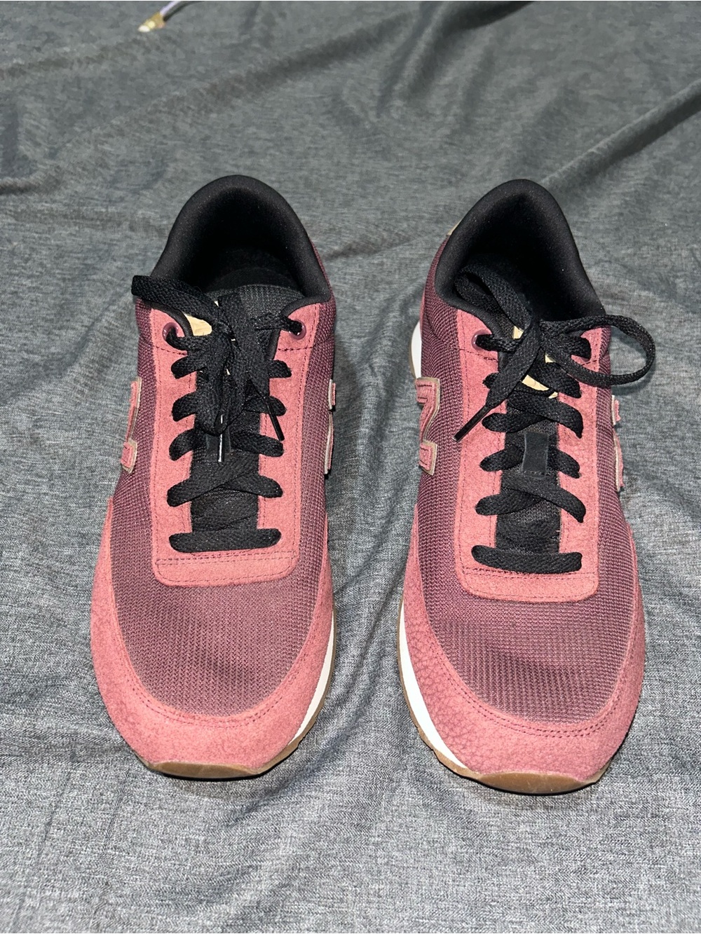 New Balance Burgundy and Black Athletic Sneakers